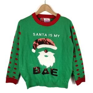Ugly Christmas Sweater Santa Is My BAE Size M Medium